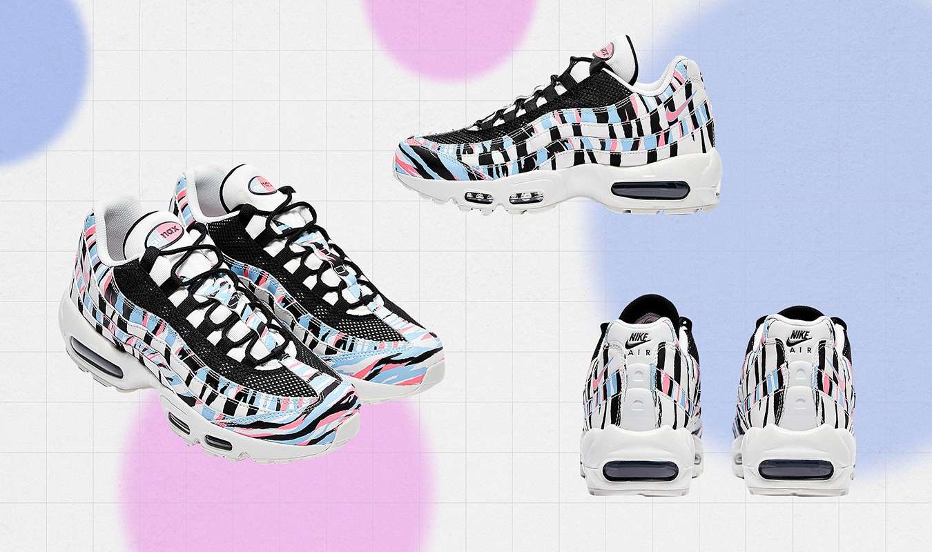 Nike just do it white and store black newspaper print air max 95