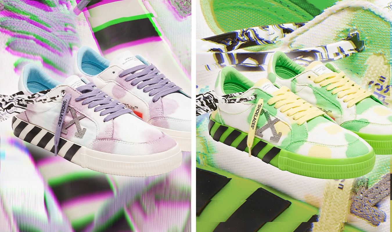 Off-White c/o Virgil Abloh White And Purple Vulcanized Low-top Sneakers