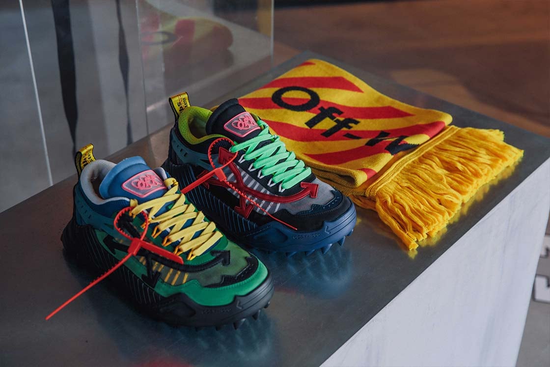 colorful off white sneakers
