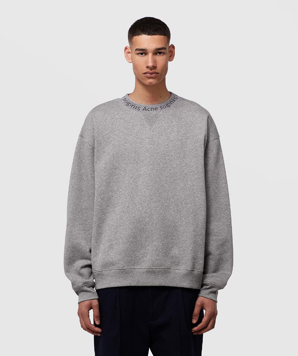 ACNE STUDIOS FLOGHO CREWNECK SWEATSHIRT | LIGHT GREY MELANGE | SEVENSTORE