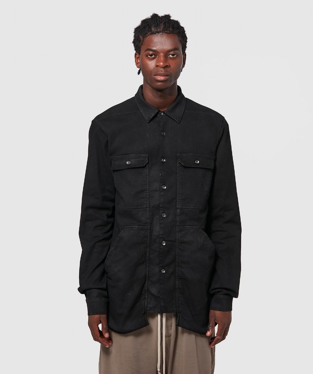 Download Rick Owens Mens Back Zip Cargo Pocket Shirt In Black ...