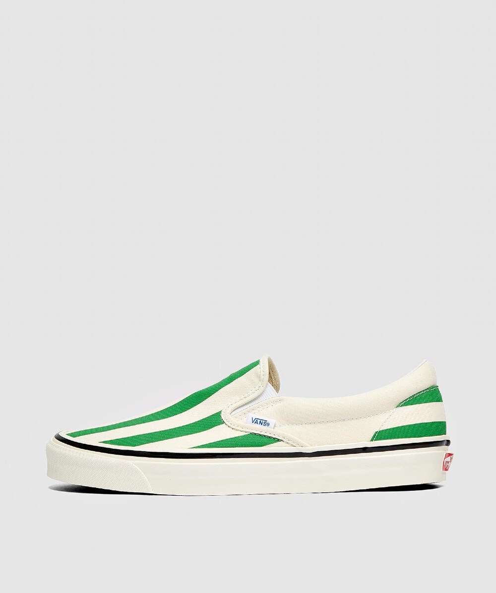 green and white striped vans