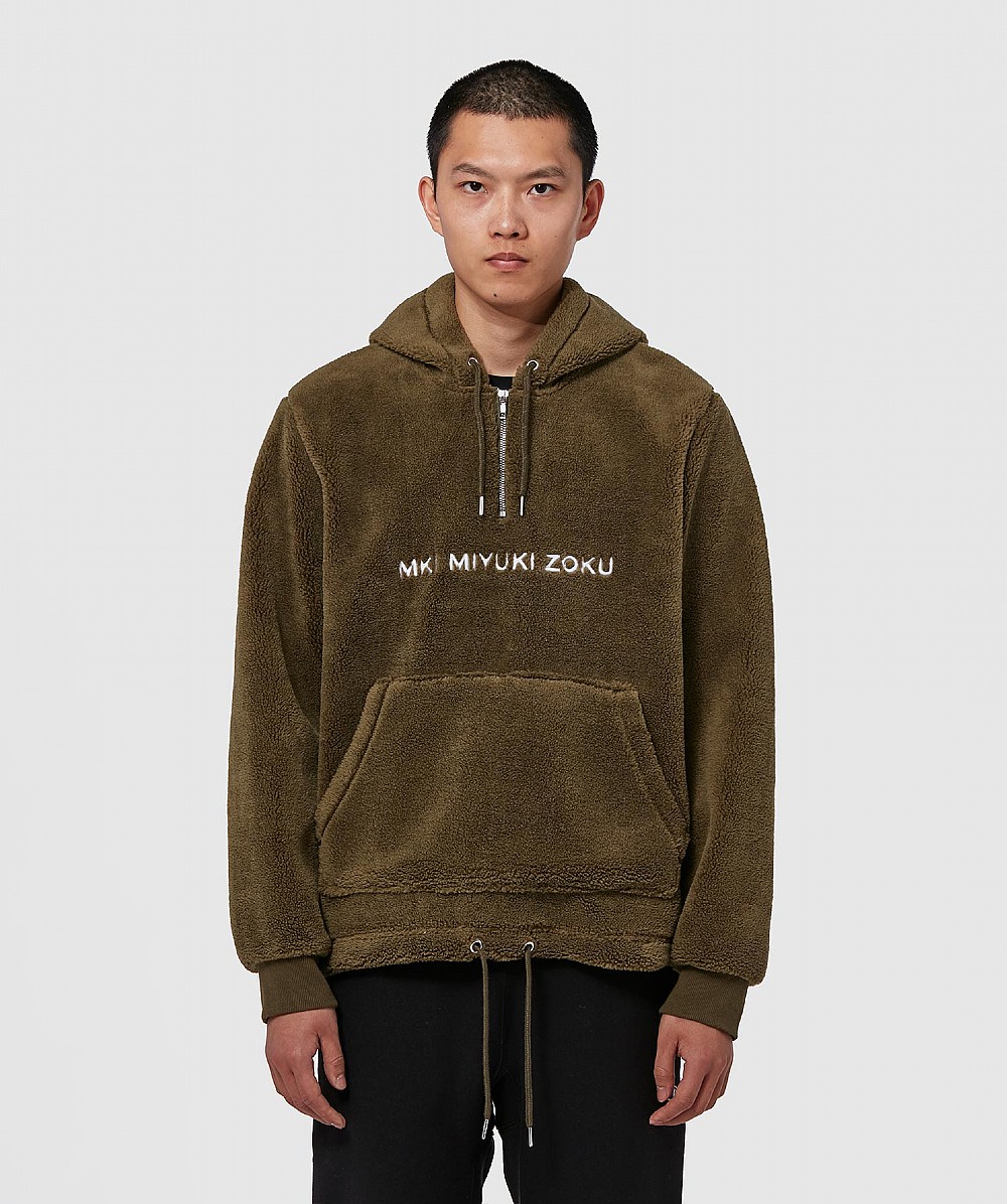 MKI MIYUKI ZOKU SHERPA HOODIE | GREEN | SEVENSTORE