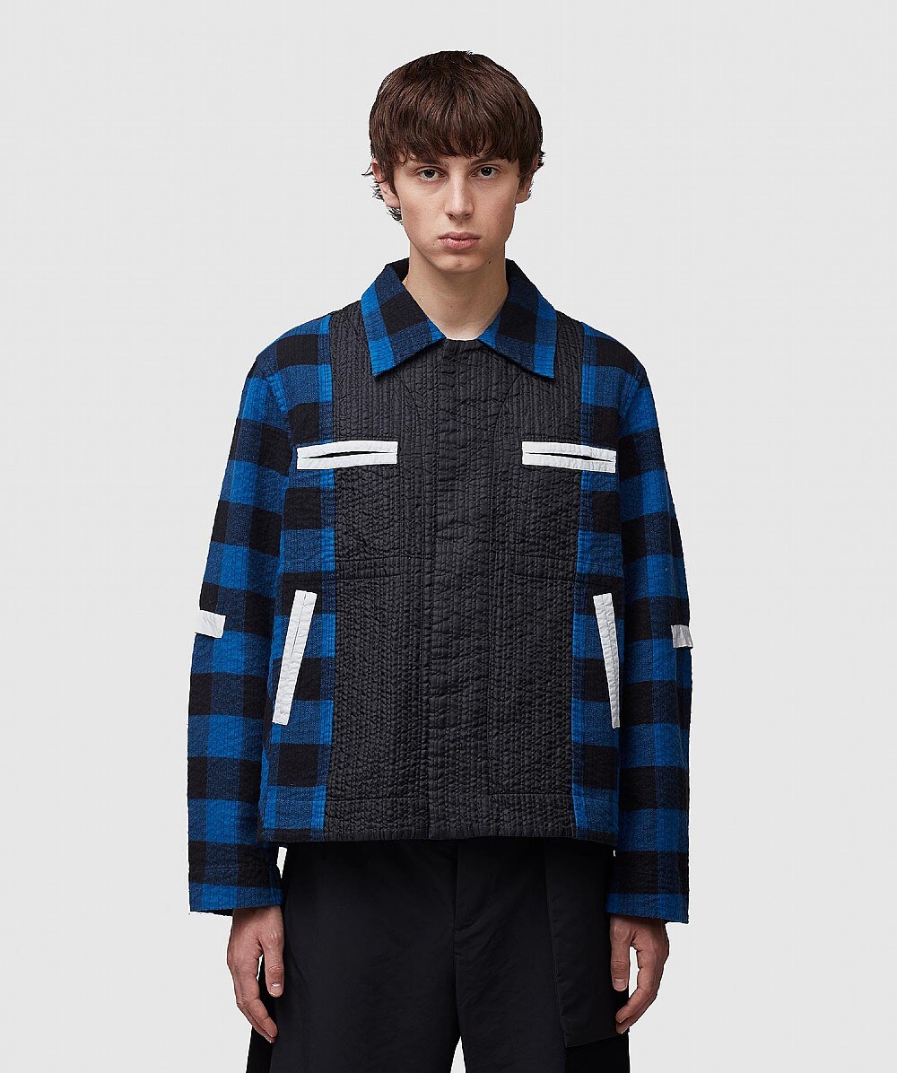 CRAIG GREEN PLAID WORKER JACKET | BLUE | SEVENSTORE