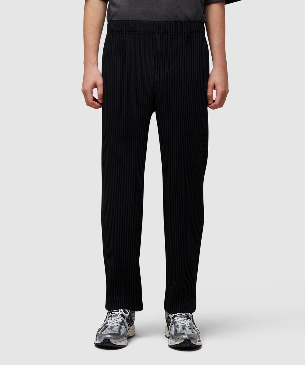 Homme Plisse Issey Miyake Pleats straight leg trouser BLACK SEVENSTORE