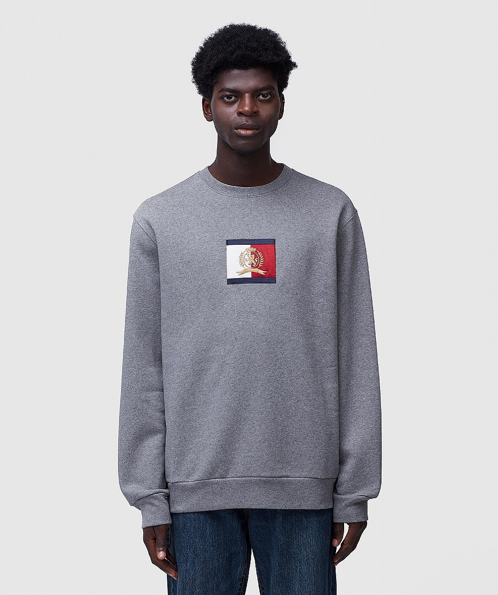 Click to view more detailed imagery on our partner's website Tommy Hilfiger Mens Hcm Flag Logo Sweatshirt