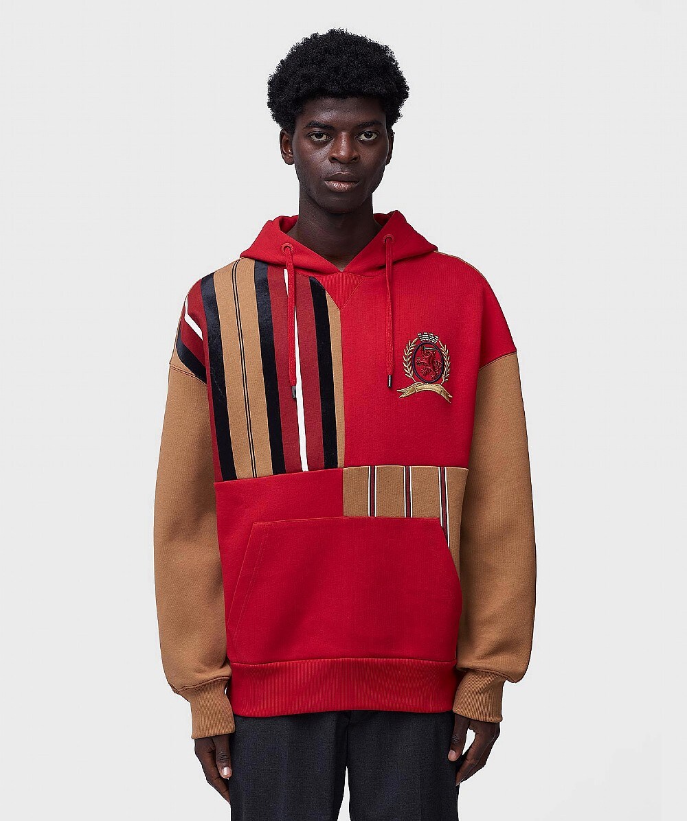 Click to view more detailed imagery on our partner's website Tommy Hilfiger Mens Striped Patchwork Hoodie