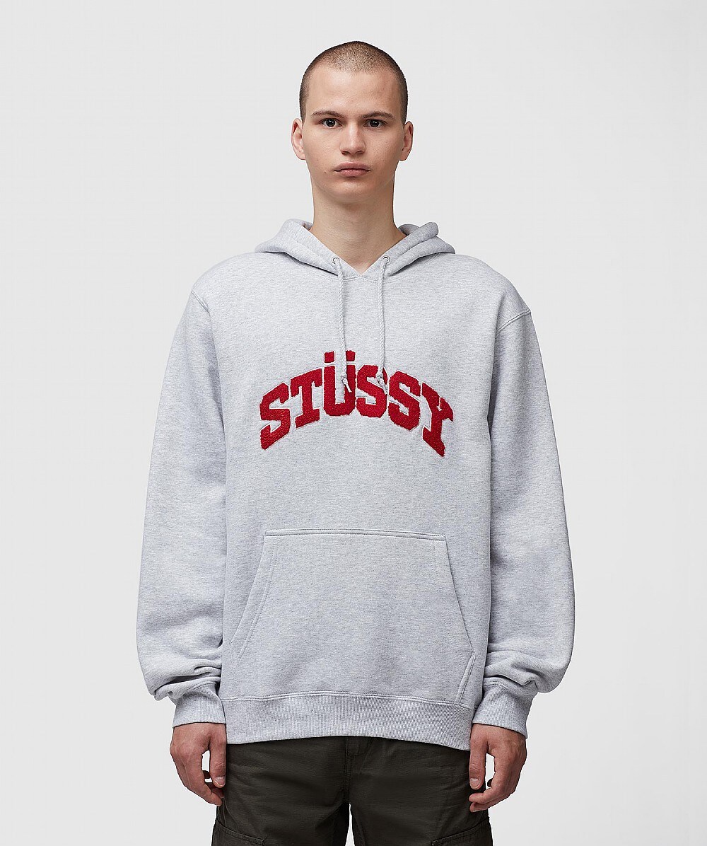 Download STUSSY CHENILLE ARCH HOODIE | ASH HEATHER | SEVENSTORE