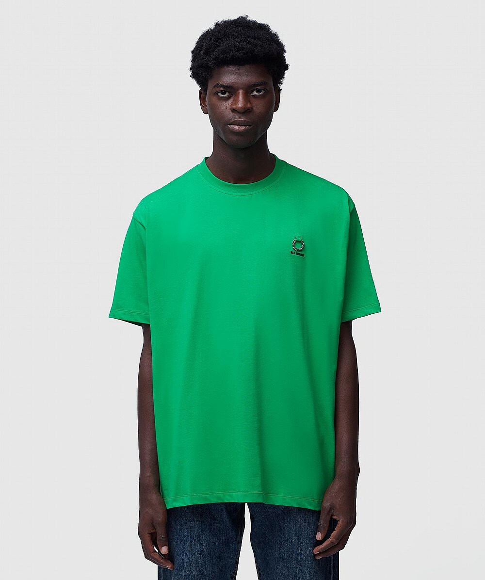 FRED PERRY X RAF SIMONS SHOULDER PRINT T-SHIRT | GREEN | SEVENSTORE