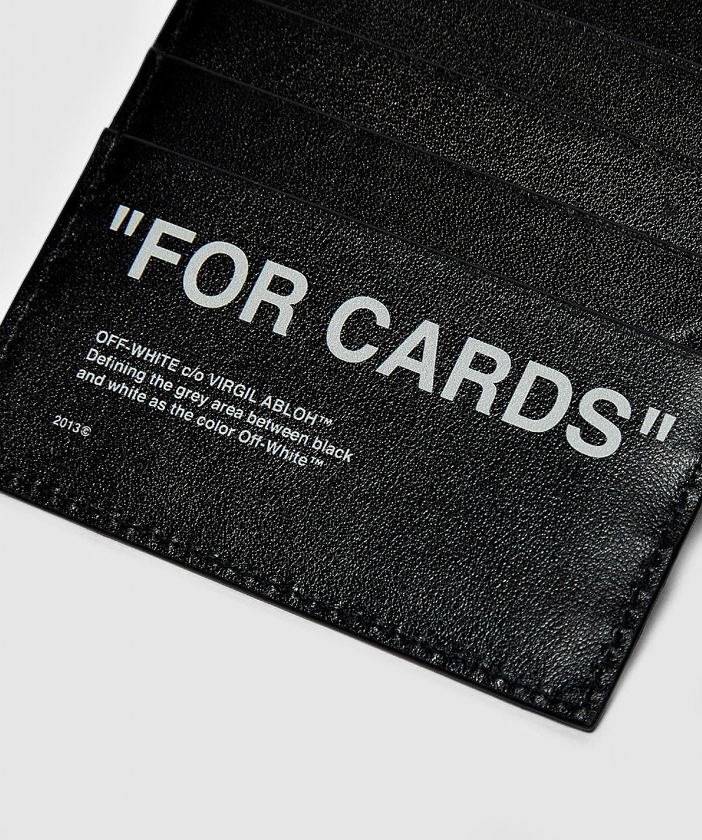 off white black quote card holder