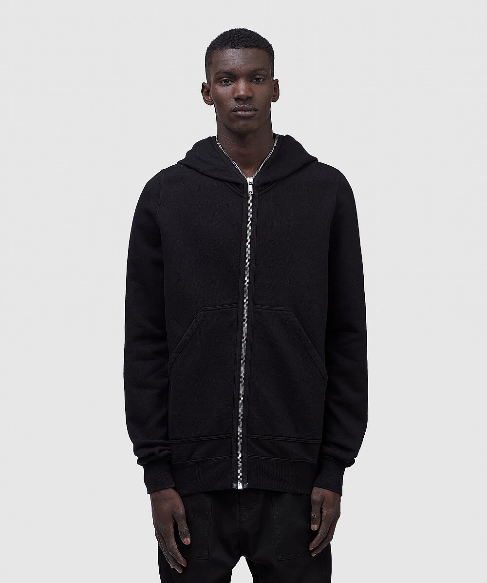 RICK OWENS HEAVY FELPA GIMP HOODIE | Black | SEVENSTORE