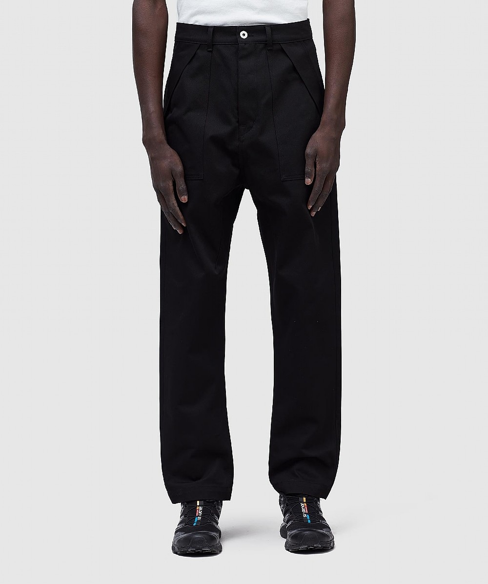 Rick Owens Cargo Collapse Worker Pant In Black