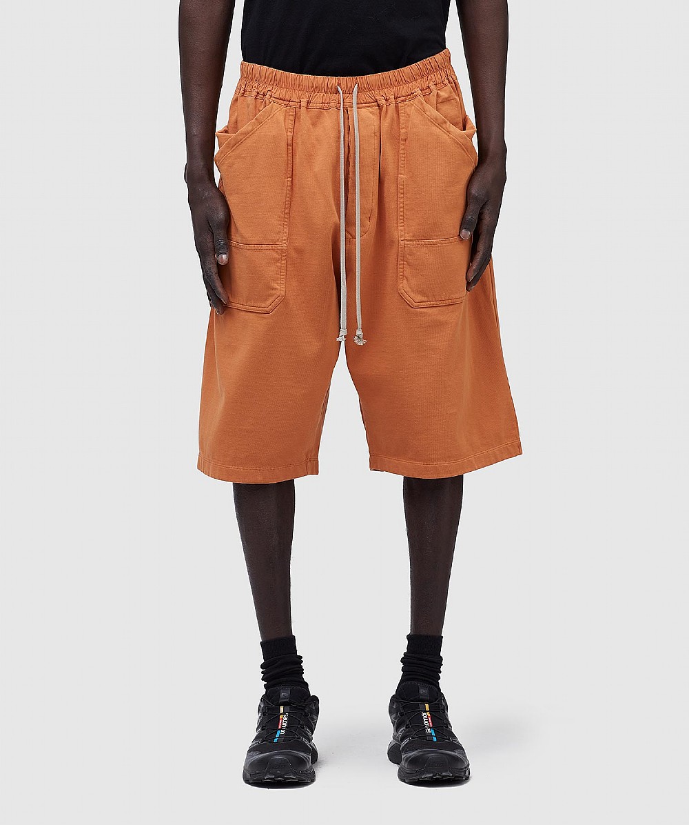 Rick Owens Drawstring Short In Tangerine