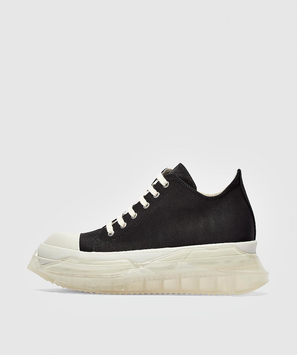 RICK OWENS ABSTRACT CLEAR SOLE SNEAKER | BLACK/WHITE | SEVENSTORE