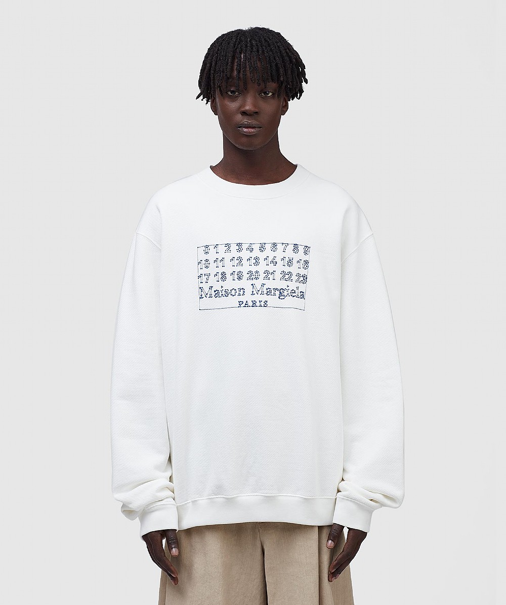 Maison Margiela Diagonal Sweatshirt In White