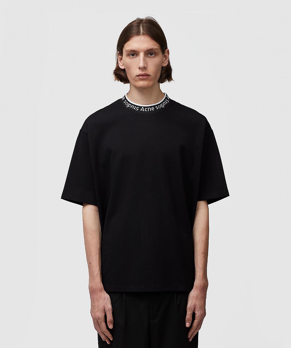 ACNE STUDIOS EXTORR LOGO RIB T-SHIRT | BLACK | SEVENSTORE