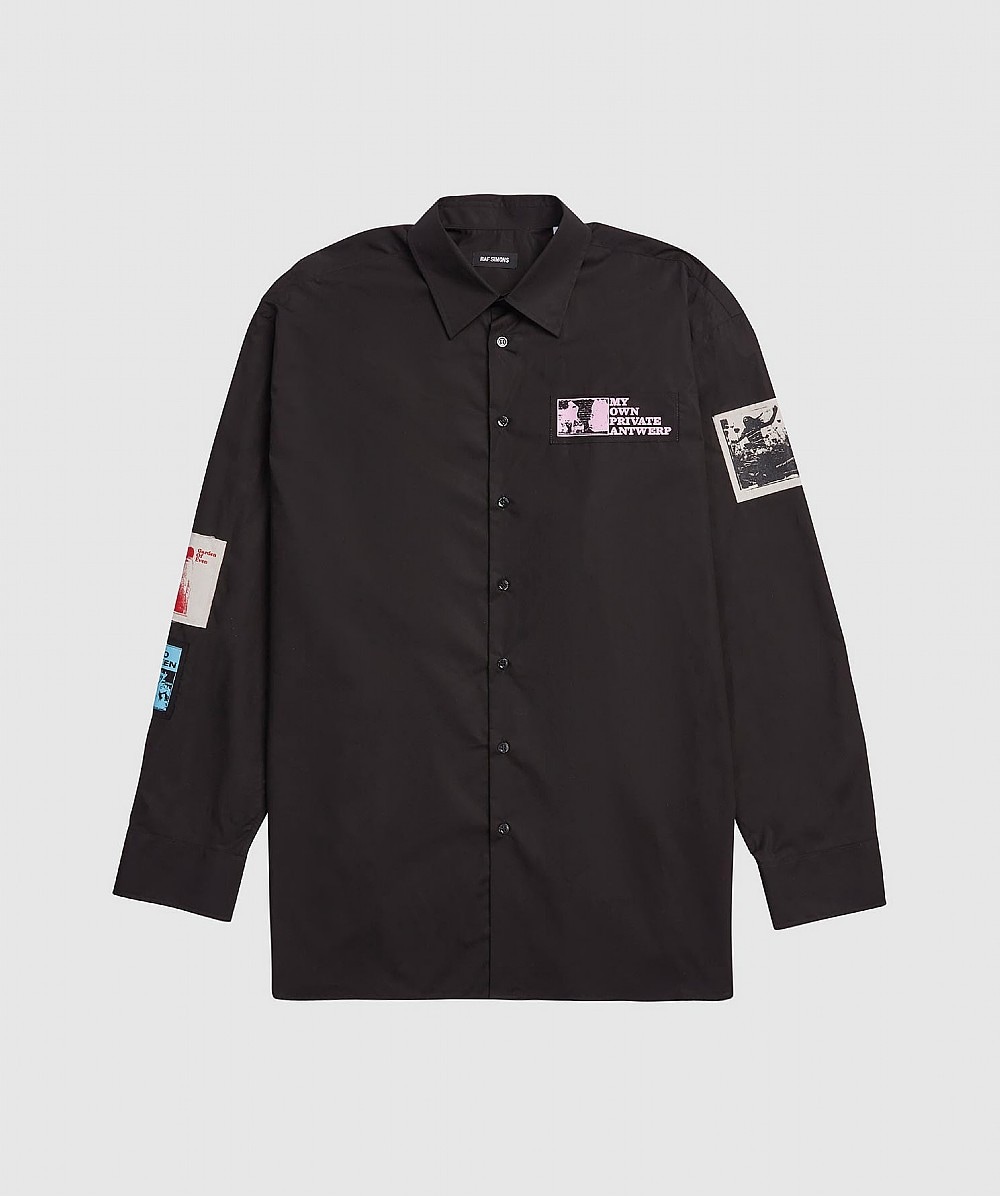 RAF SIMONS OVERSIZED PATCH SHIRT | BLACK | SEVENSTORE