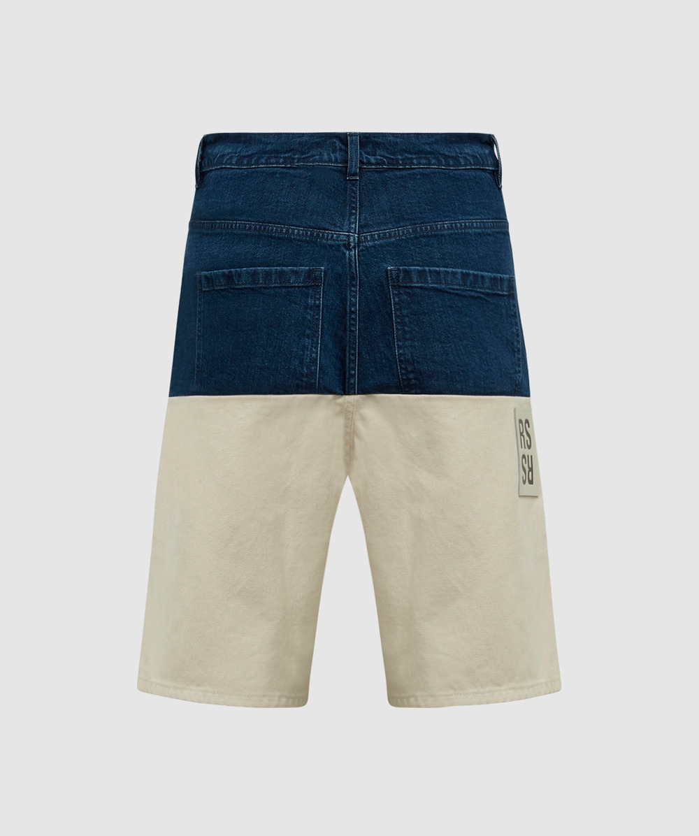 Raf Simons Wide fit denim short | NAVY/ECRU | SEVENSTORE