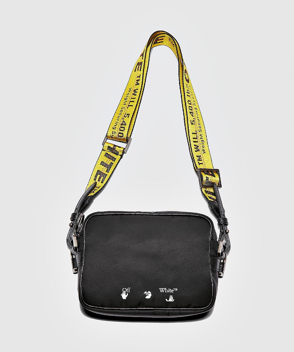 OFFWHITE c/o VIRGIL ABLOH LOGO NYLON CROSSBODY BAG Black SEVENSTORE