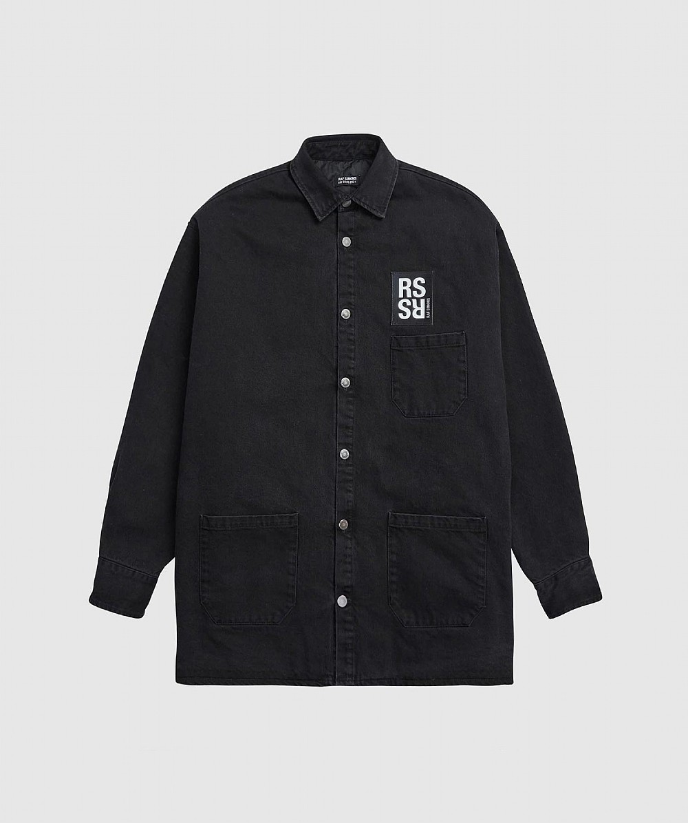 raf simons black denim shirt