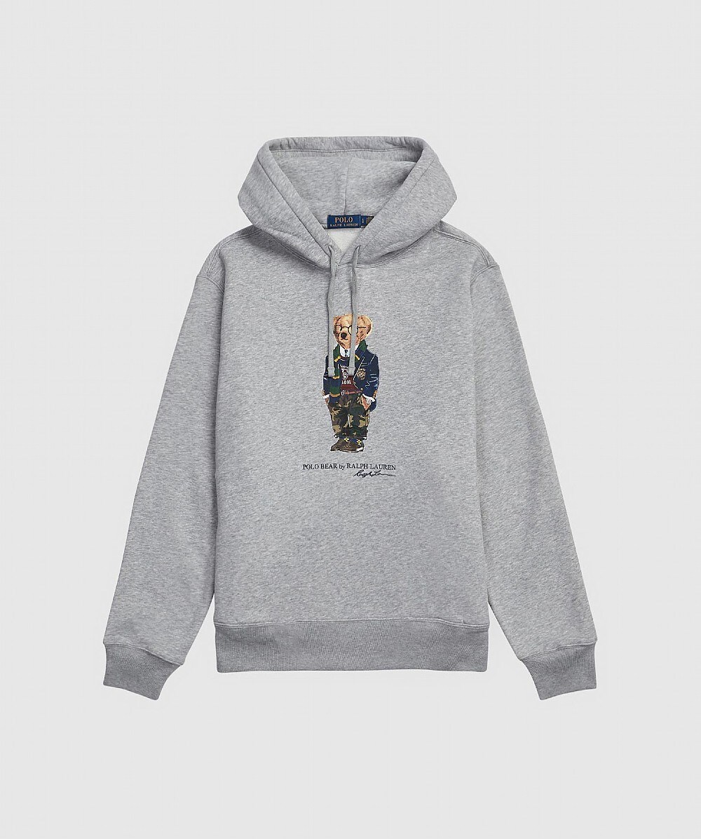 POLO RALPH LAUREN PREPPY BEAR PULLOVER HOODY | Grey | SEVENSTORE