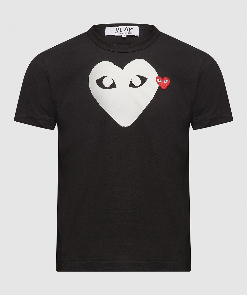 cdg white heart shirt