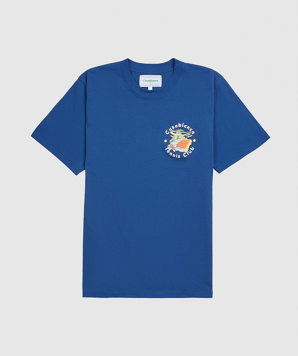 CASABLANCA TENNIS CLUB ISLAND T-SHIRT | NAVY | SEVENSTORE