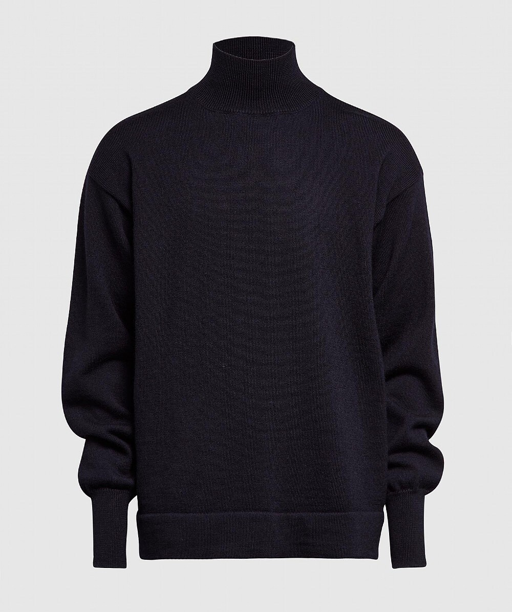 MAISON MARGIELA ELBOW PATCH TURTLENECK KNIT NAVY SEVENSTORE