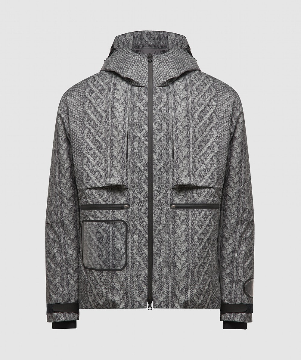 Undercover Pattern Hooded Jacket (Grey - 4) - Size Clothing & Accessories > Clothing > Outerwear > Coats & Jackets, Male