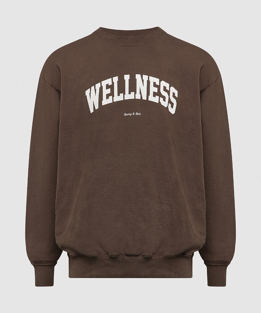 SPORTY & RICH WELLNESS IVY SWEATSHIRT CHOCOLATE SEVENSTORE