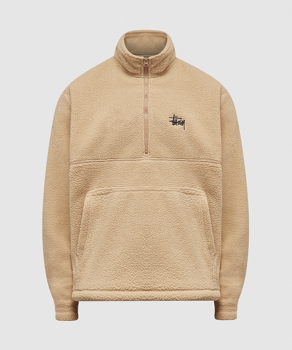 half zip fleece sweatshirt