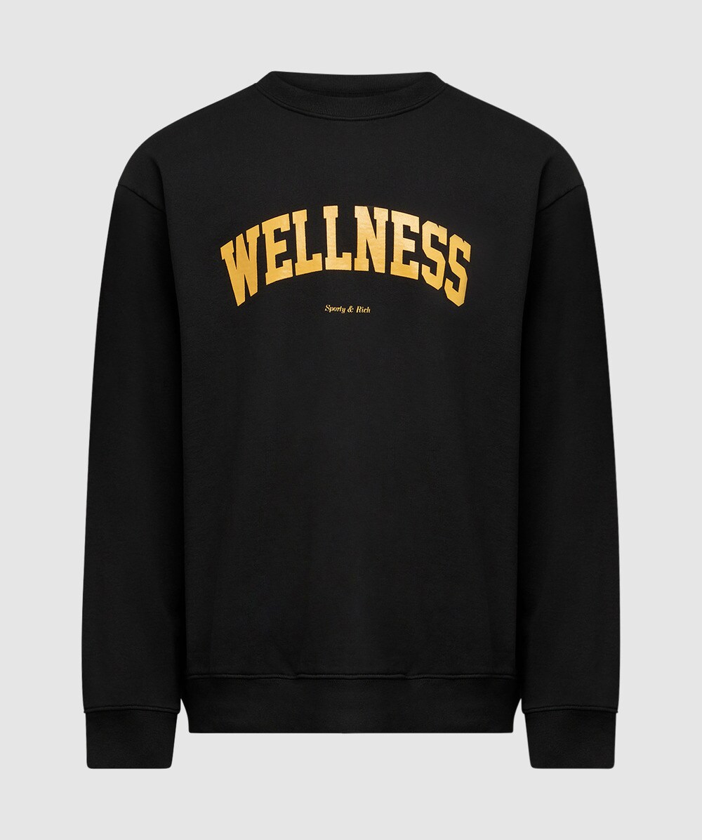Sporty & Rich Wellness ivy sweatshirt BLACK/YELLOW SEVENSTORE