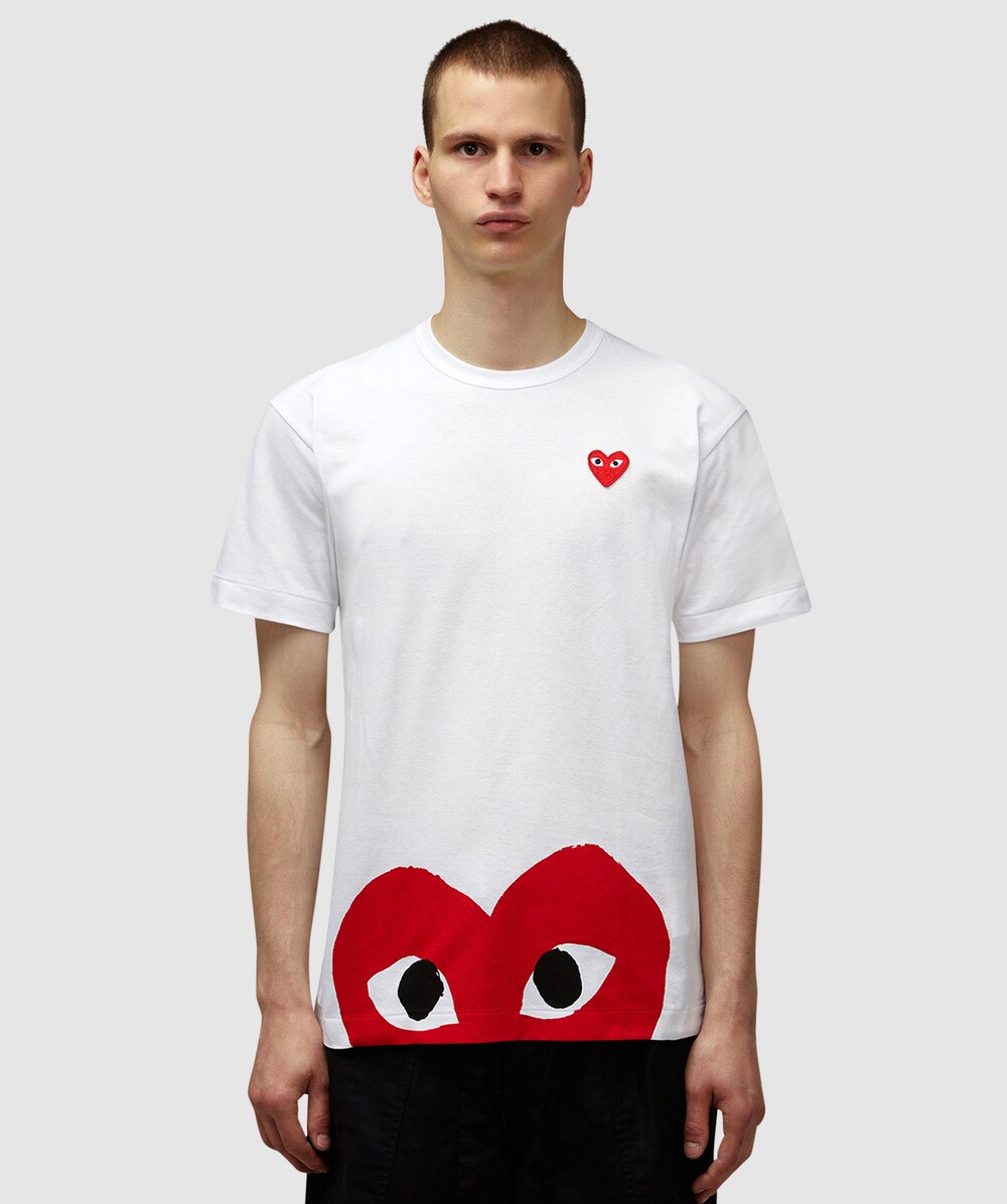 eftertænksom Banquet forstene Comme Des Garçons PLAY Large low heart logo t-shirt | WHITE/RED | SEVENSTORE