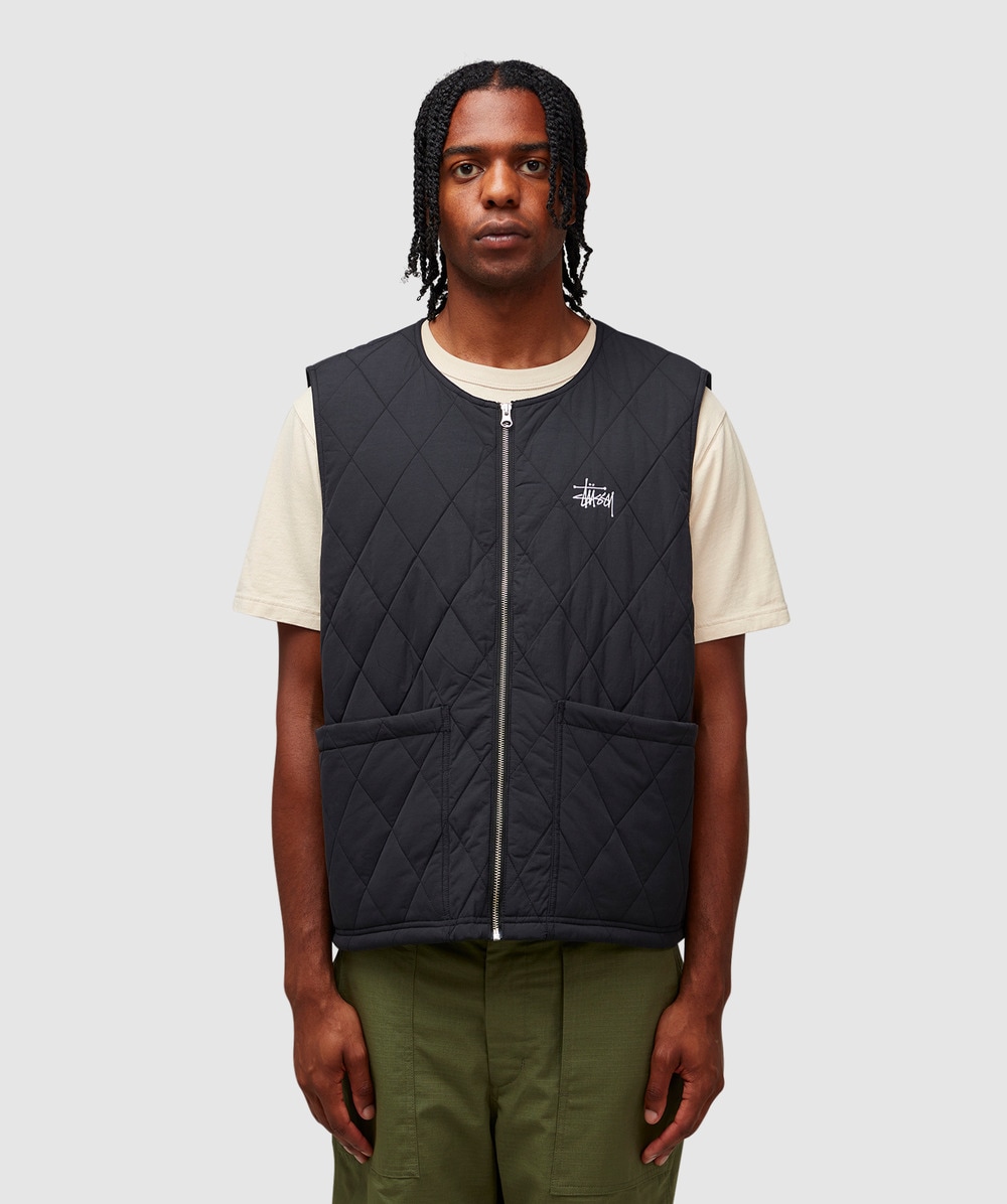 STUSSY DIAMOND QUILTED VEST SIZE:L - ベスト