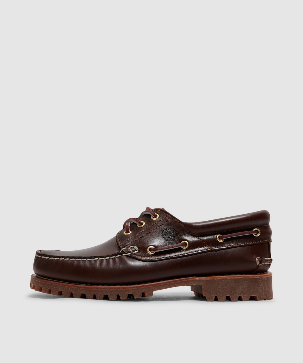 Timberland Authentic Boat Shoe In Medium Brown Full-grain
