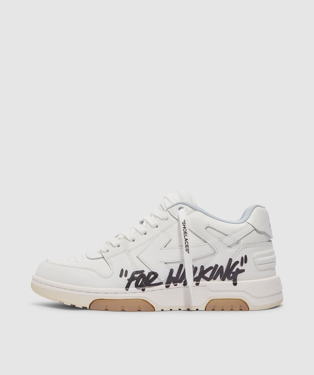 Off White CO Virgil Abloh Out Of Office �For Walking� Sneaker (White/Black - 40) - Size 40, Unisex