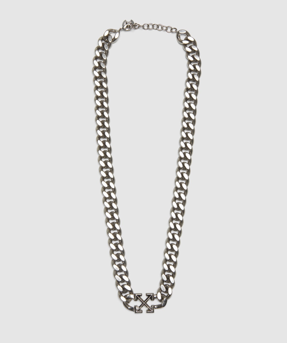 Off-White Men's Arrow Chain Necklace in Silver