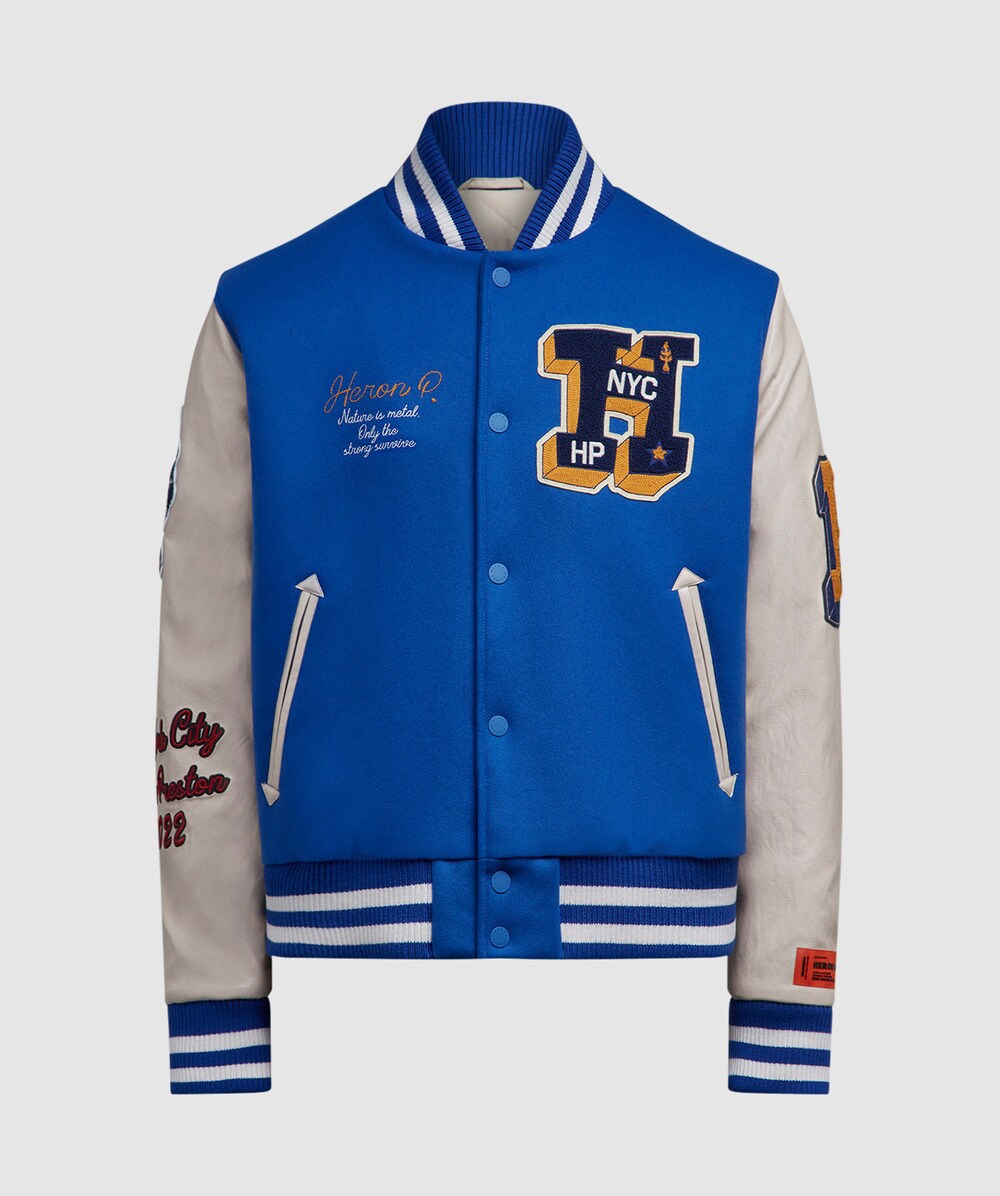 Heron Preston Patches varsity jacket BLACK/YELLOW SEVENSTORE