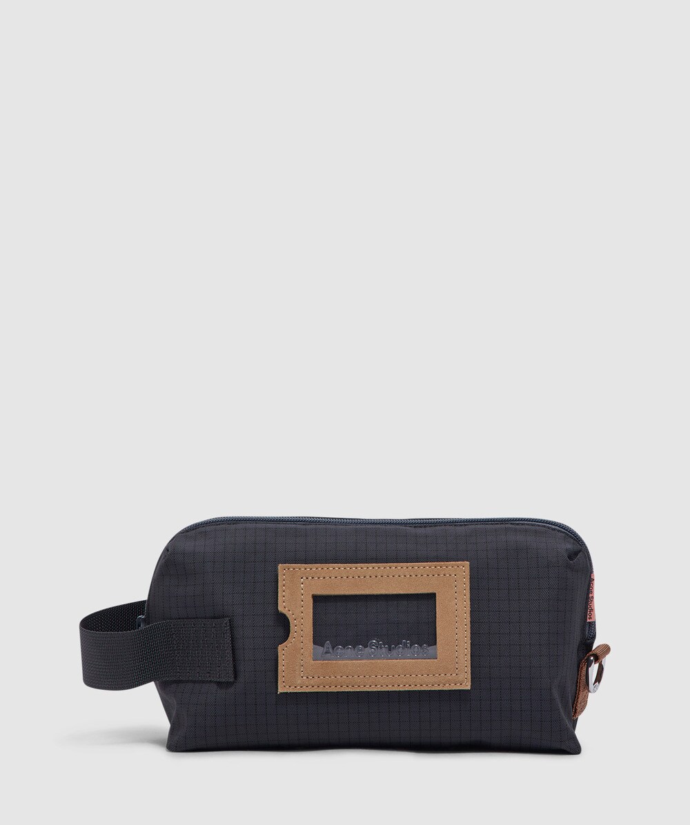 Acne Studios Nylon pouch toiletry case BLACK SEVENSTORE