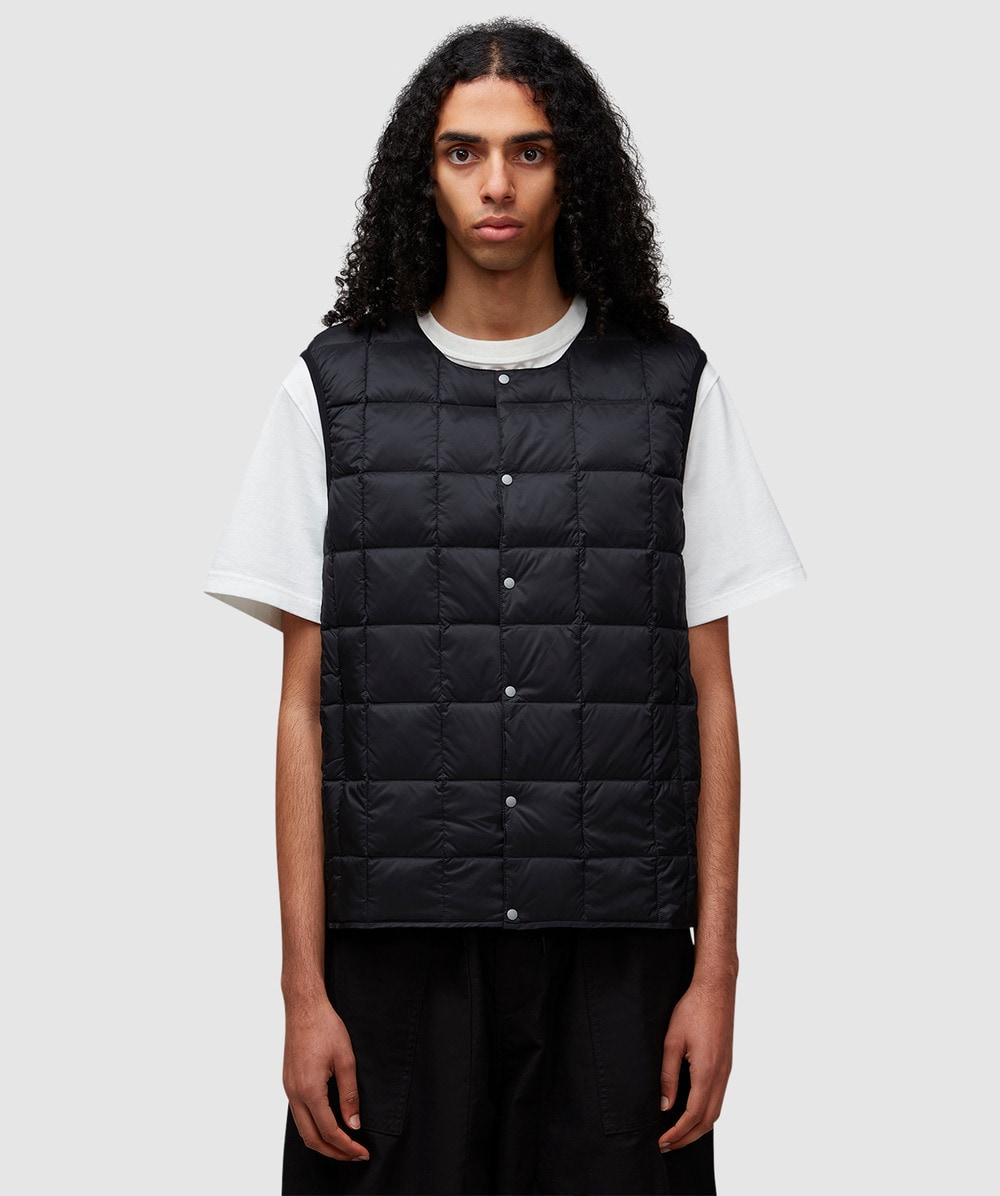 Taion Crew Neck Down Vest Gilet (Black - Xl) - Size XL, Male
