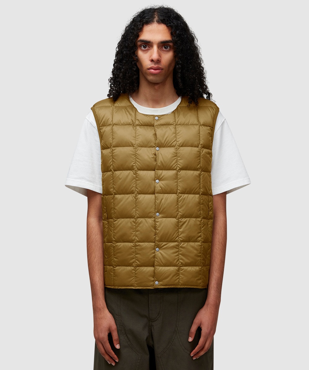【Schott×TAION DOWN VEST】 TAION Basic Crew Neck Double Zip Down Vest – unexpected store