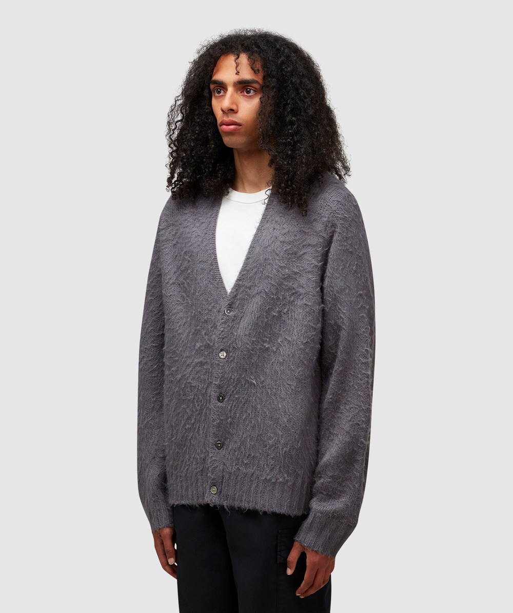 Stüssy Brushed cardigan | CHARCOAL | SEVENSTORE