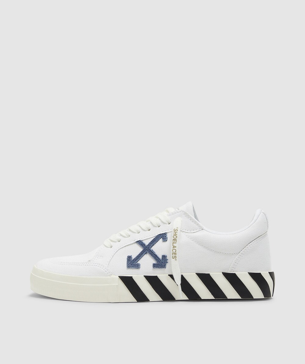 Off-White c/o Virgil Abloh Low vulc canvas sneaker | WHITE / NAVY BLUE ...