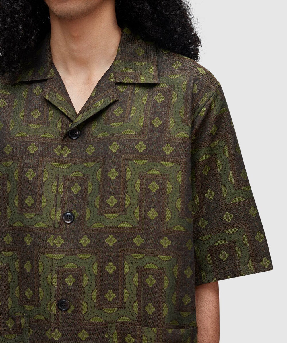 Needles Jacquard cabana shirt | OLIVE | SEVENSTORE