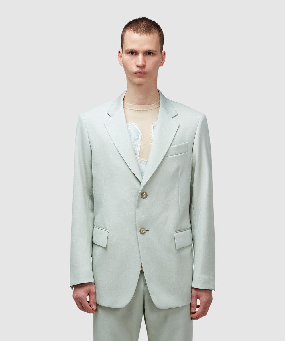 Lanvin Single Breasted Blazer (Sage - 48) - Size Clothing & Accessories > Clothing > Outerwear > Coats & Jackets, Male