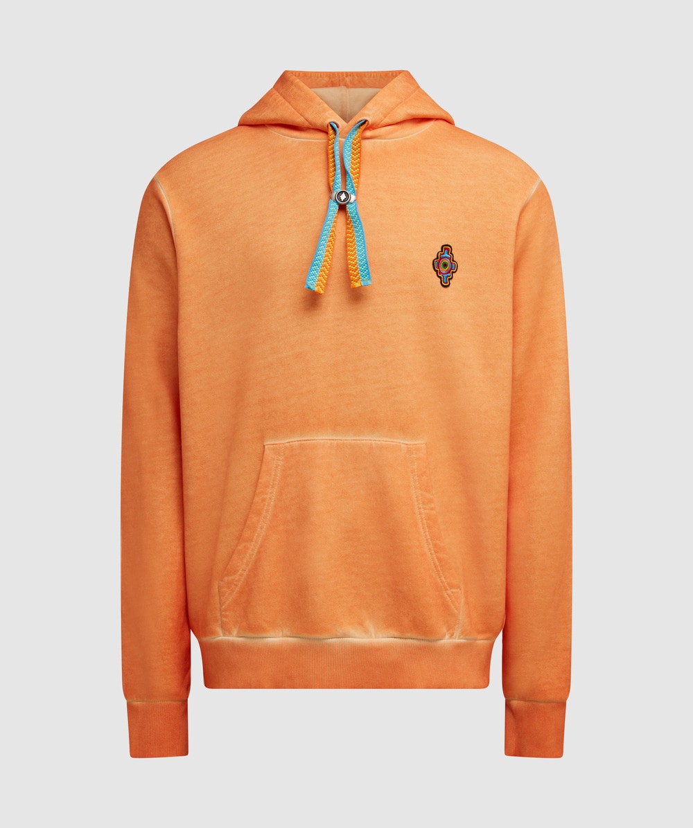 Marcelo Burlon Sunset Cross Hoodie ( Orange Red - L) - Size L, Male