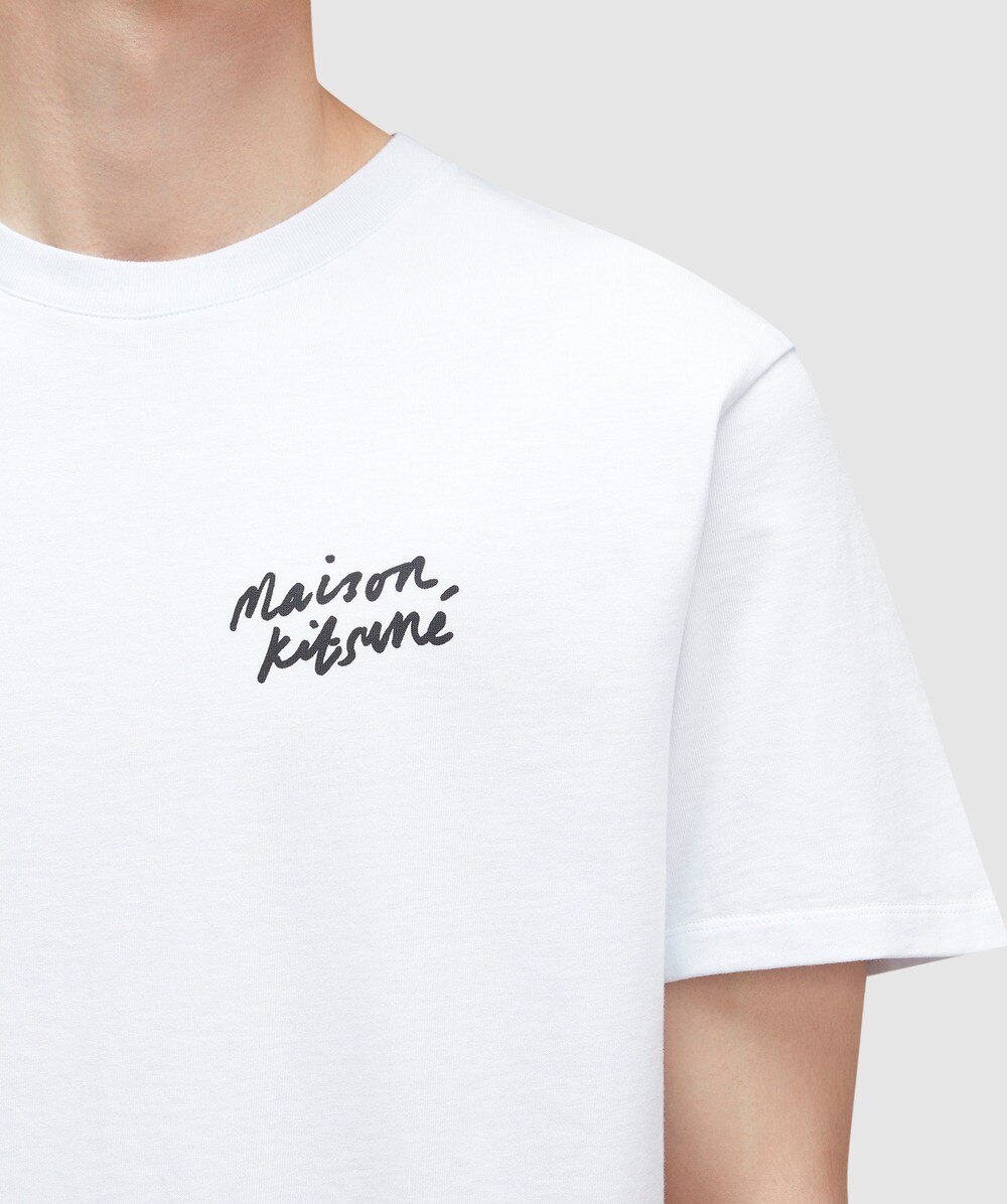 Maison Kitsune Mini handwriting classic t-shirt | WHITE | SEVENSTORE