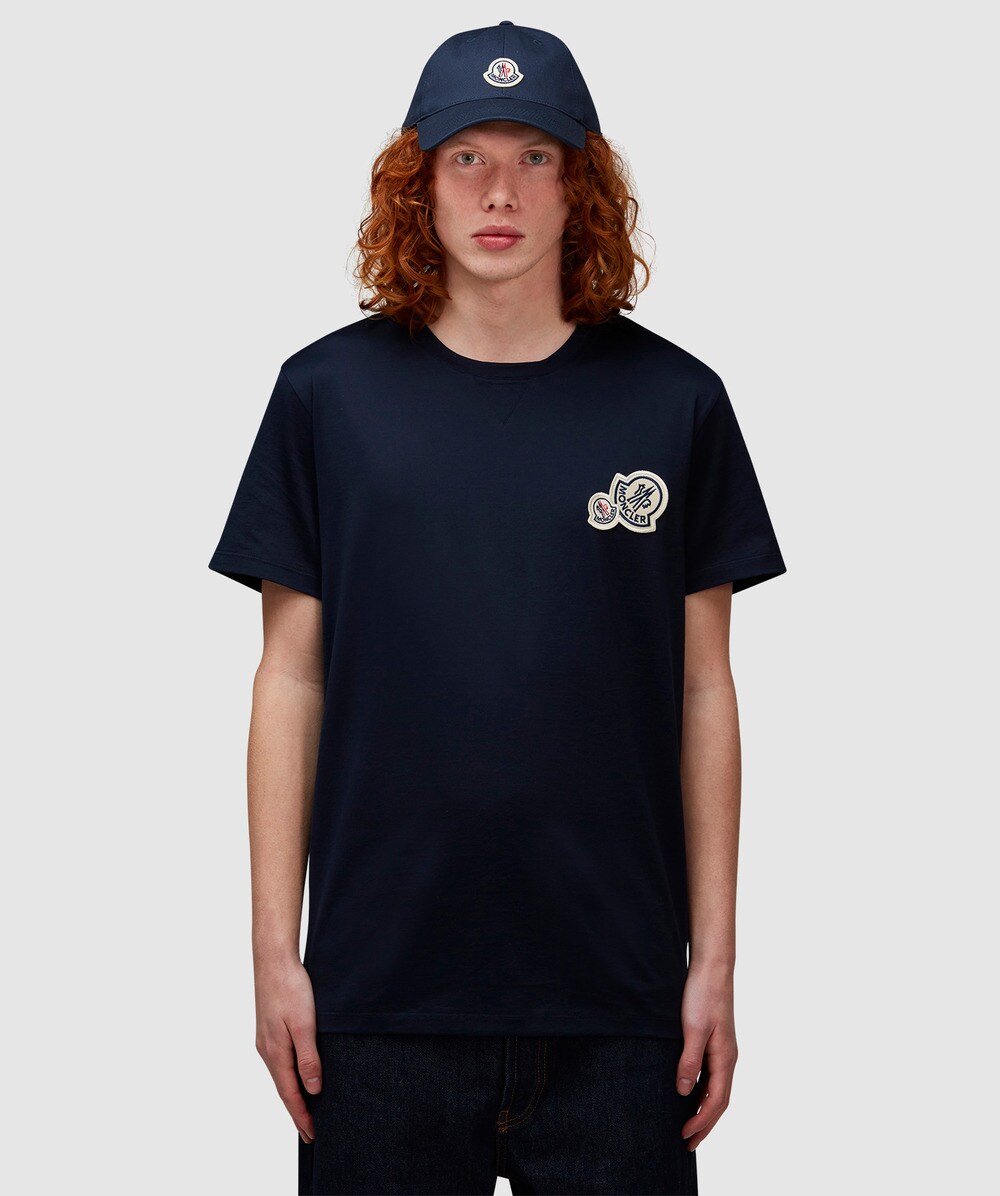 Moncler Double badge t-shirt | NAVY | SEVENSTORE