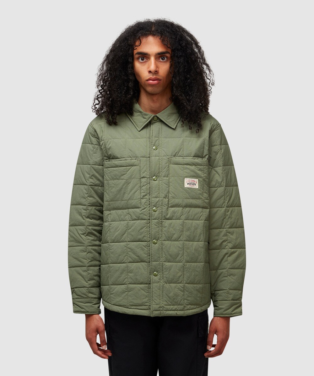 St SSY Quilted Fatigue Overshirt (Green - M), Male