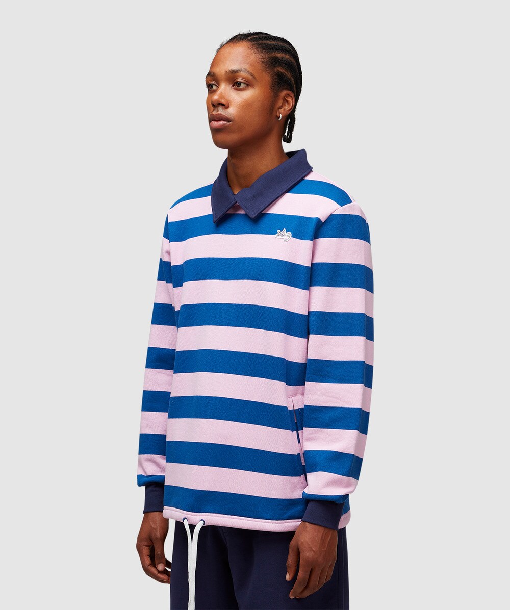 X Noah stripe crewneck sweatshirt | PINK LAVENDAR | SEVENSTORE